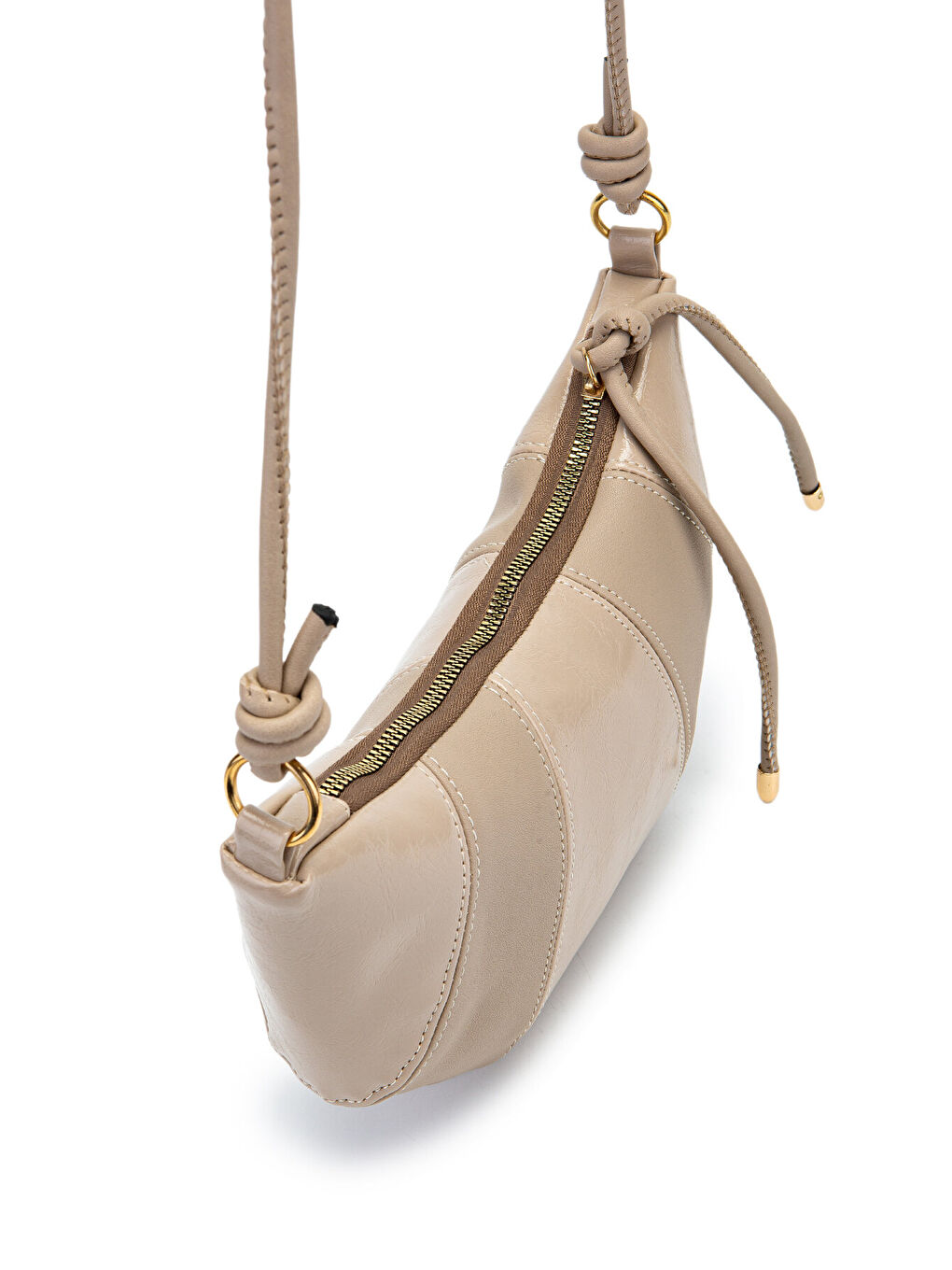 İp Sarkıt Detaylı Suni Deri Bohem Tarz Wade Kadın Çapraz Çanta Bej-3