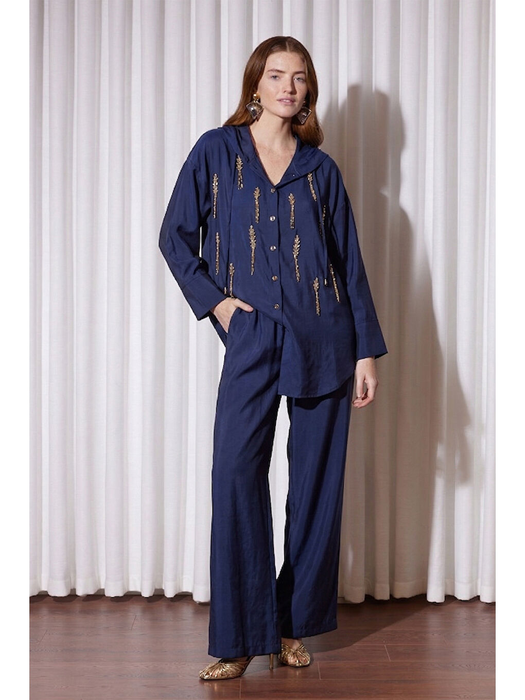 Missemramiss Cristello Kap Pantolonlu Takım 5147 Lacivert-2