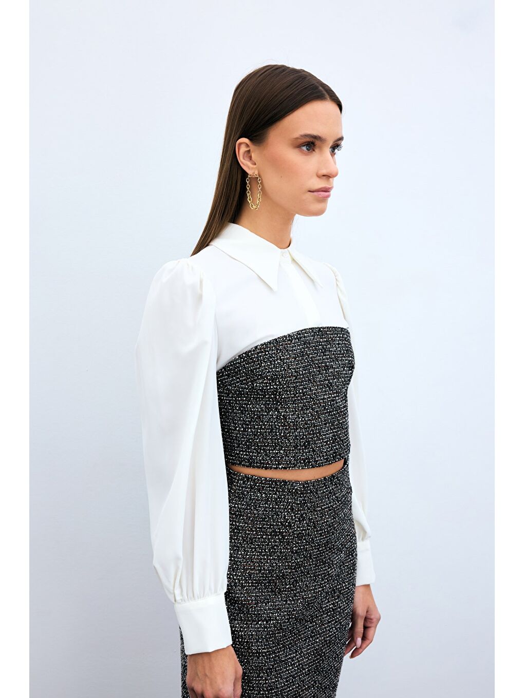 Kahverengi Tüvitli Gömlek Bluz - Kahve-3