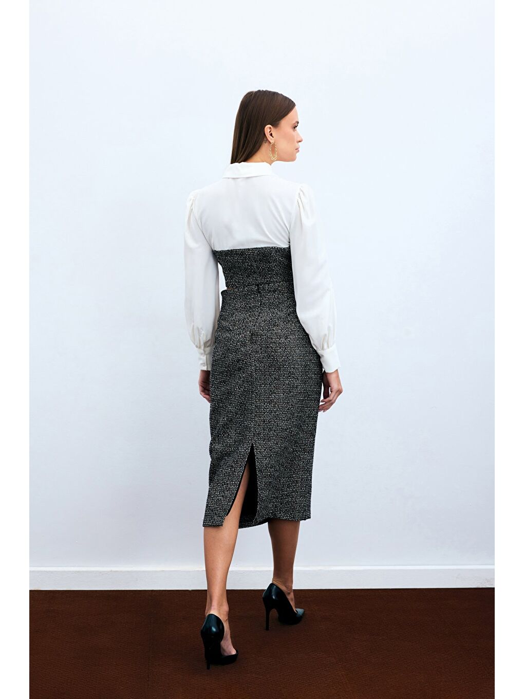 Kahverengi Tüvitli Gömlek Bluz - Kahve-6