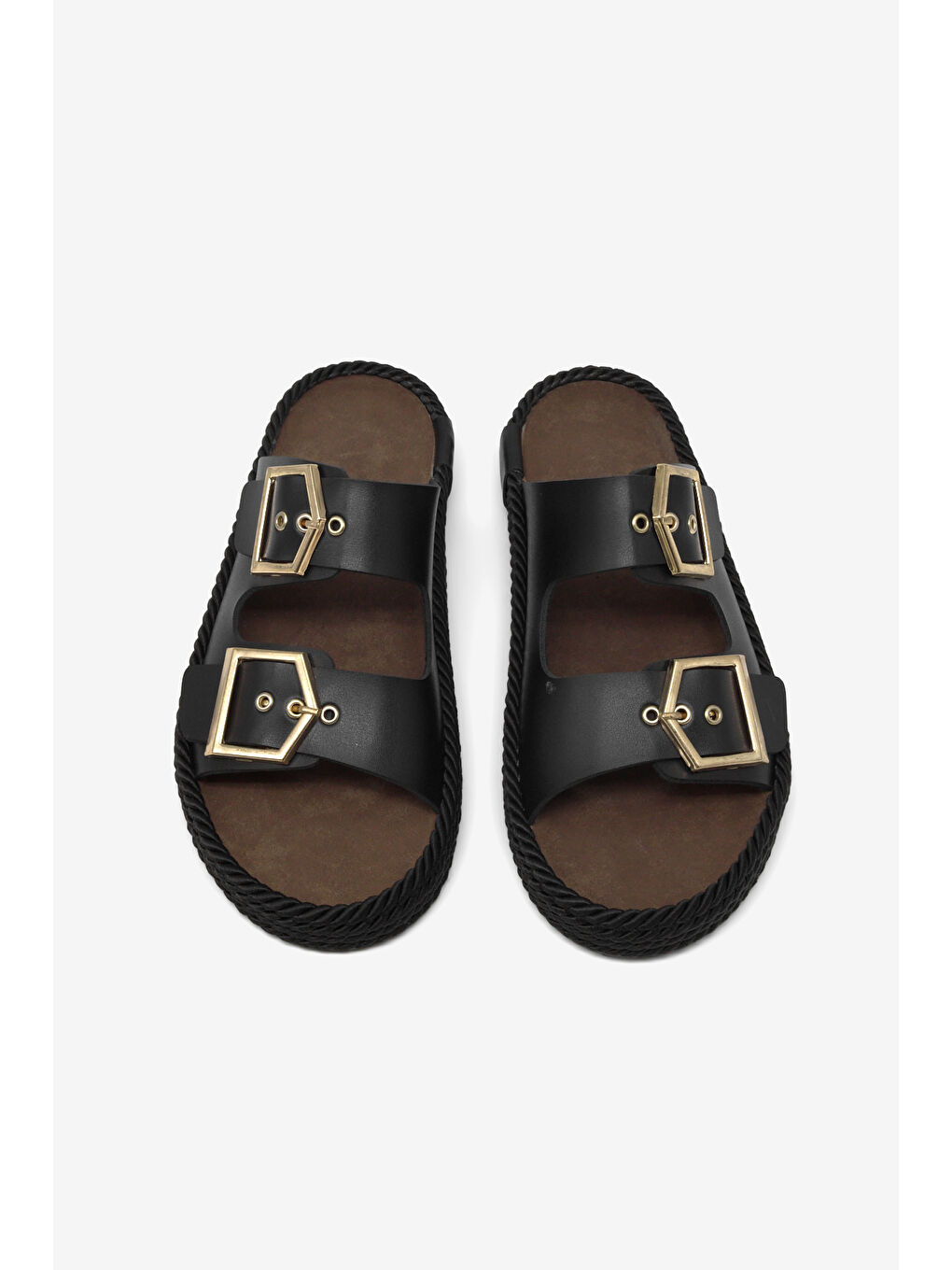 Kadın Siyah Rahat Kalıp Hazır Taban Tokalı Terlik-1