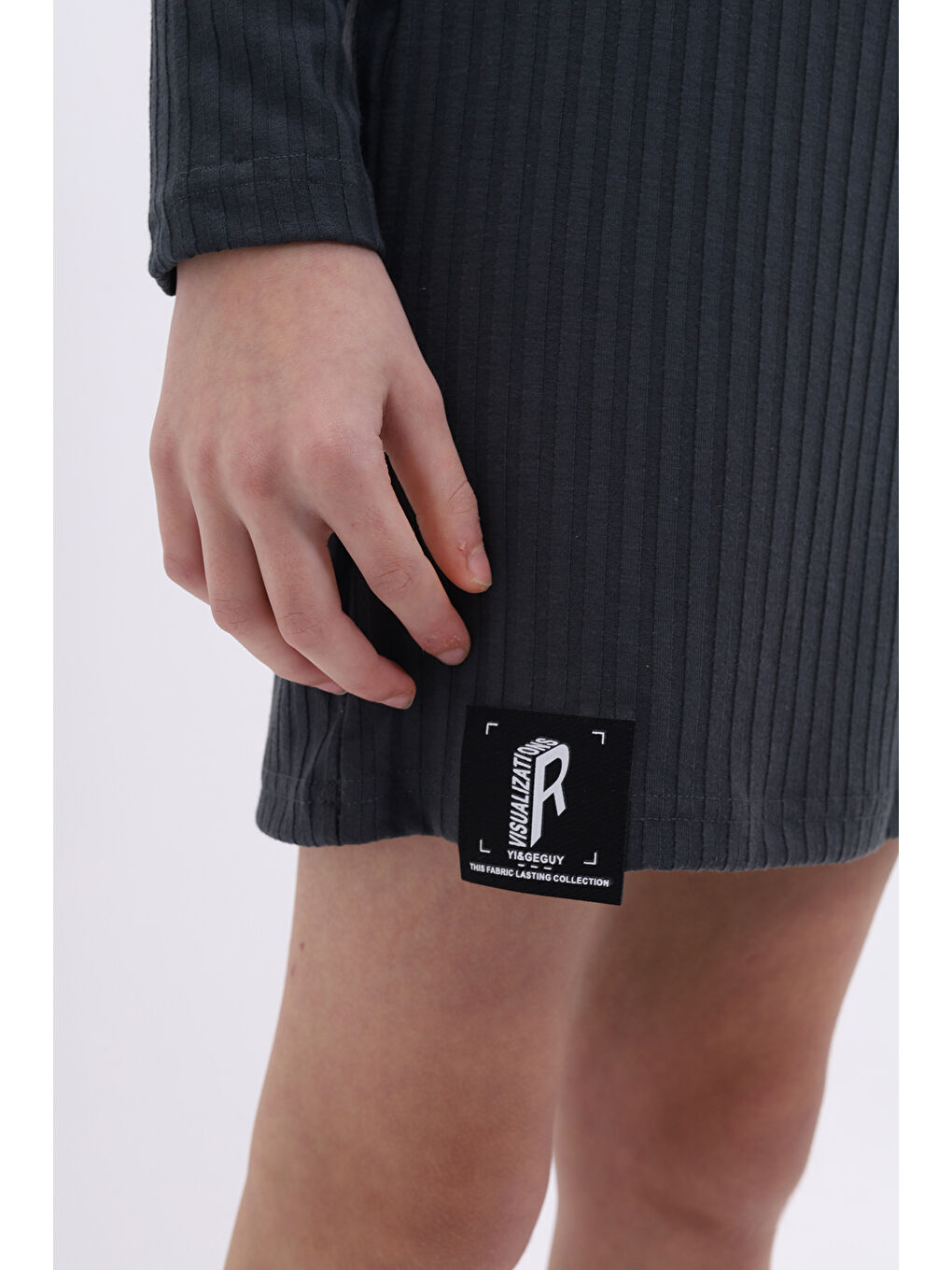 Antrasit Kız Çocuk Elbise-5