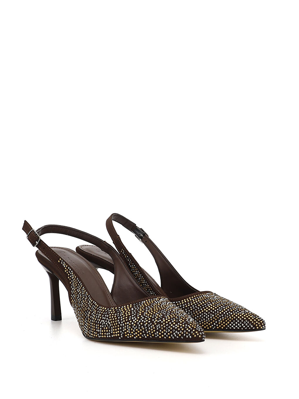 Kahverengi Kadın KAHVERENGİ İnce Topuklu Arkası Açık Ayakkabı-3