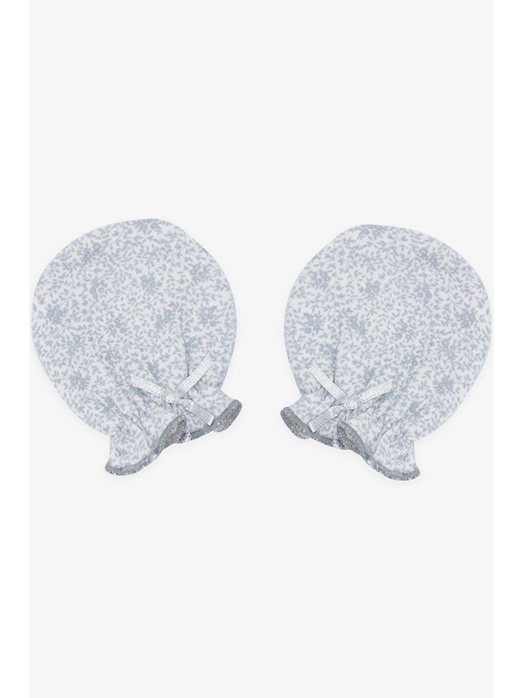 Yenidoğan Bebek Eldiveni Yaprak Desenli Gri (7 X 9 Cm)