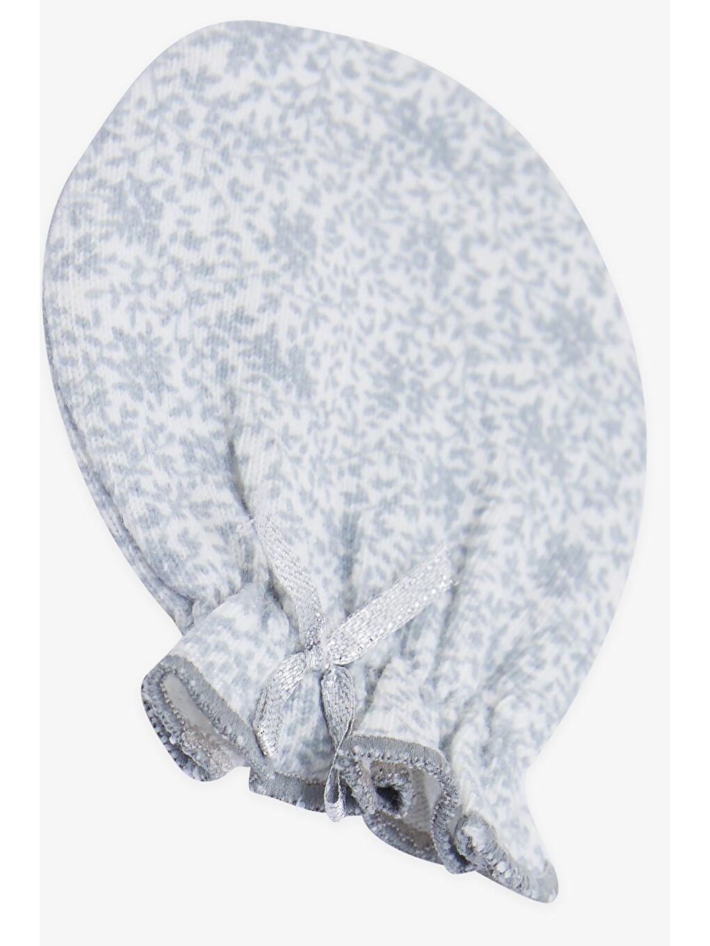 Yenidoğan Bebek Eldiveni Yaprak Desenli Gri (7 X 9 Cm)-2