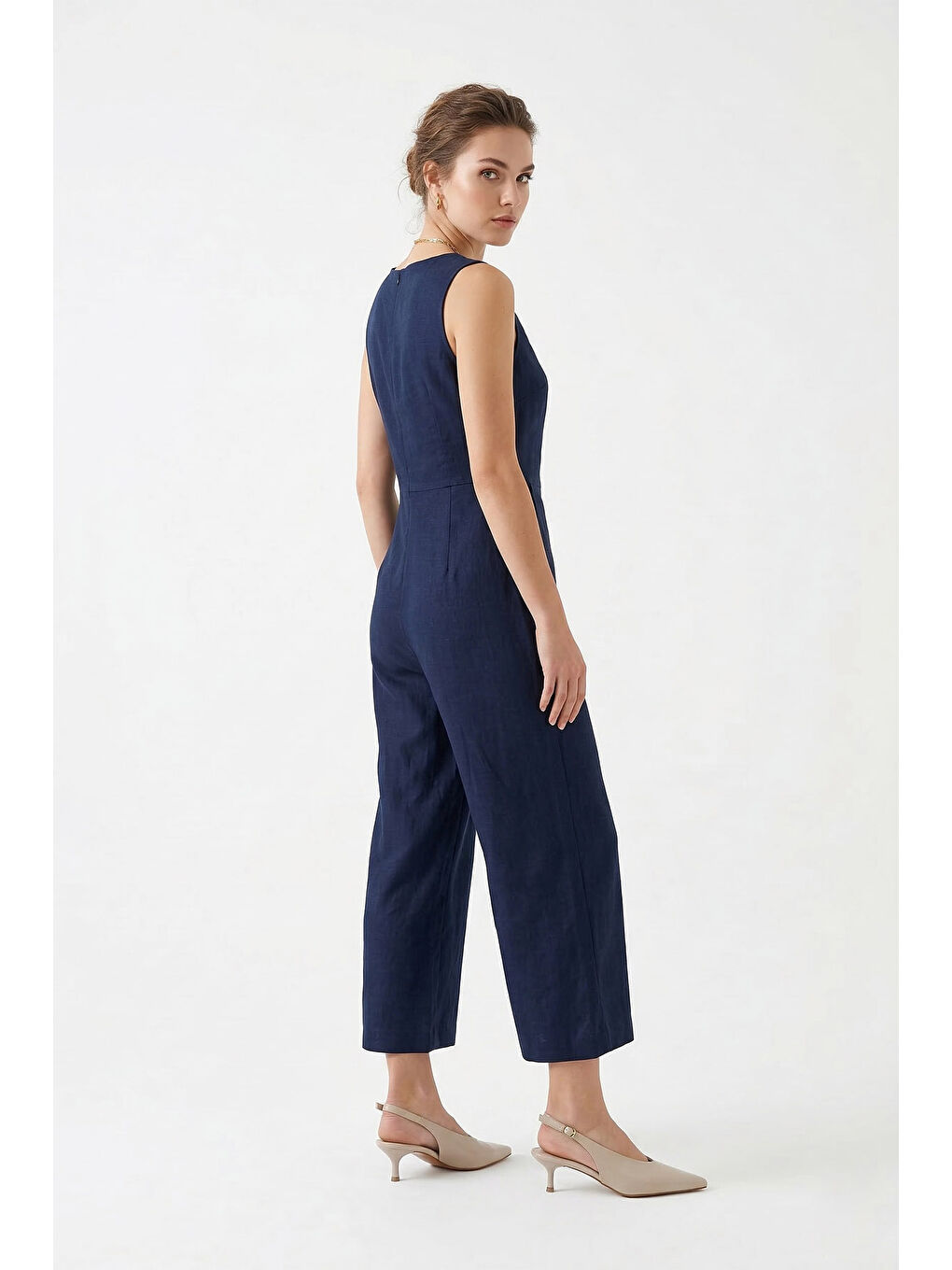 Bej Kadın YENİ BEJ İnce Topuklu Arkası Açık Ayakkabı-2