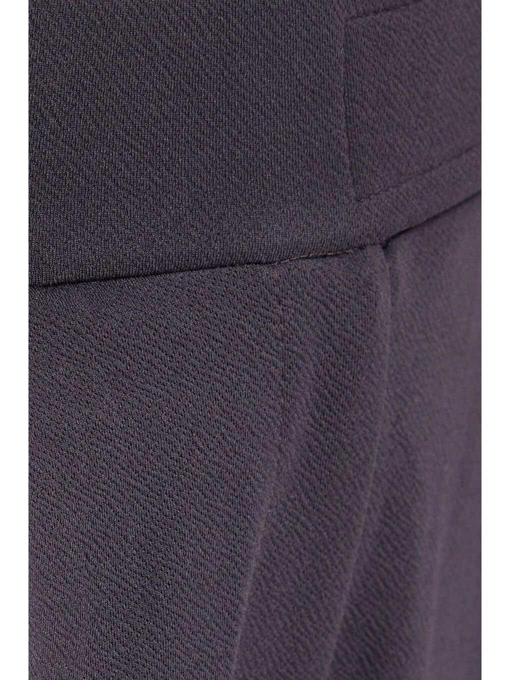 Kadın Regular Fit Klasik Kesim Cırt Kapamalı Geniş Paça Antrasit Pantolon-5