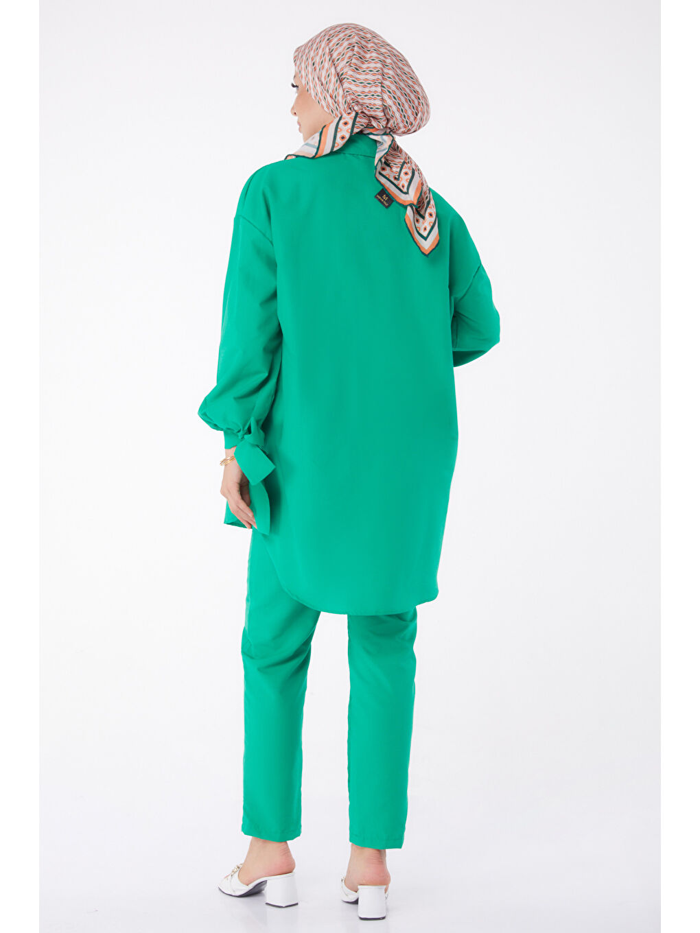 Yeşil Kol Detaylı İkili Takım Yesil - 27085-3