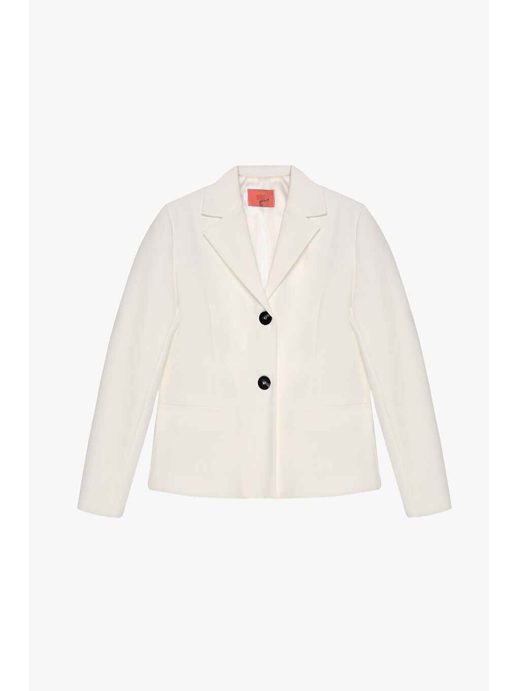 Çift Düğmeli Dikiş Detaylı Blazer Ceket Ekru