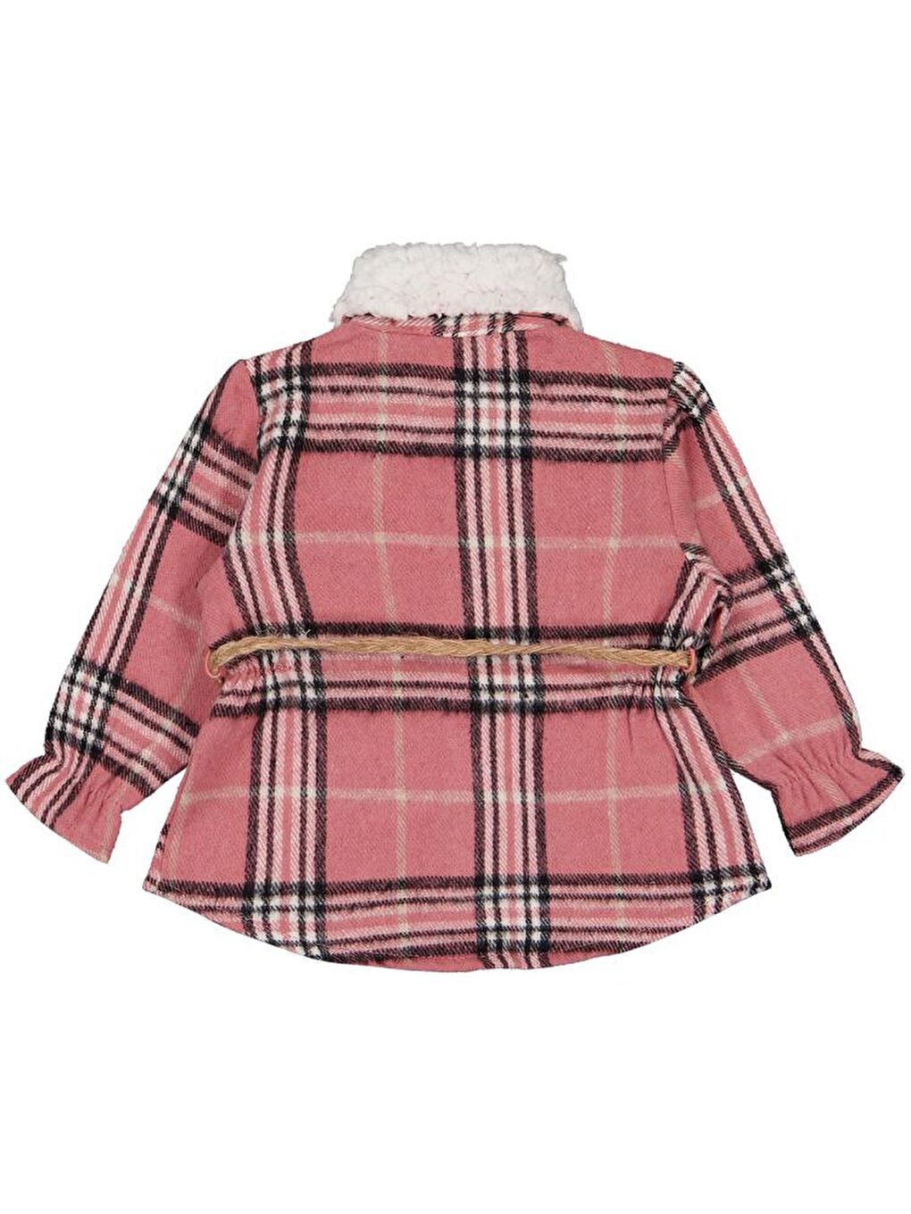 Pembe Timo U/K Ekose Kız 1-18 Ay Elbise - Pudra 6-9 Ay