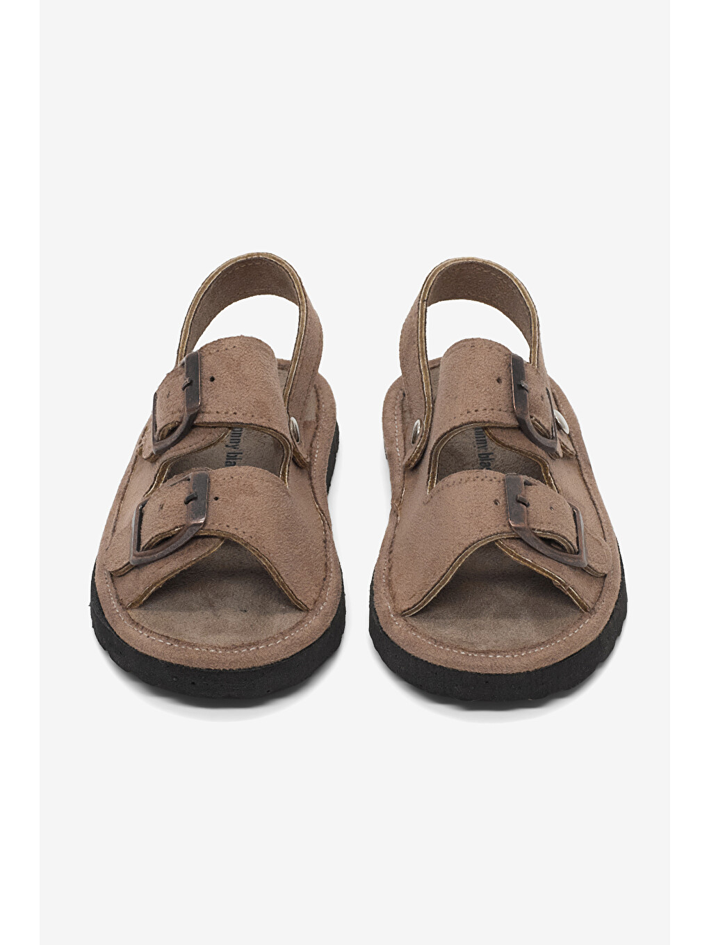 Bej Çocuk Unisex Vizon Rahat Kalıp Çift Tokalı Bebe Paitk Sandalet-2