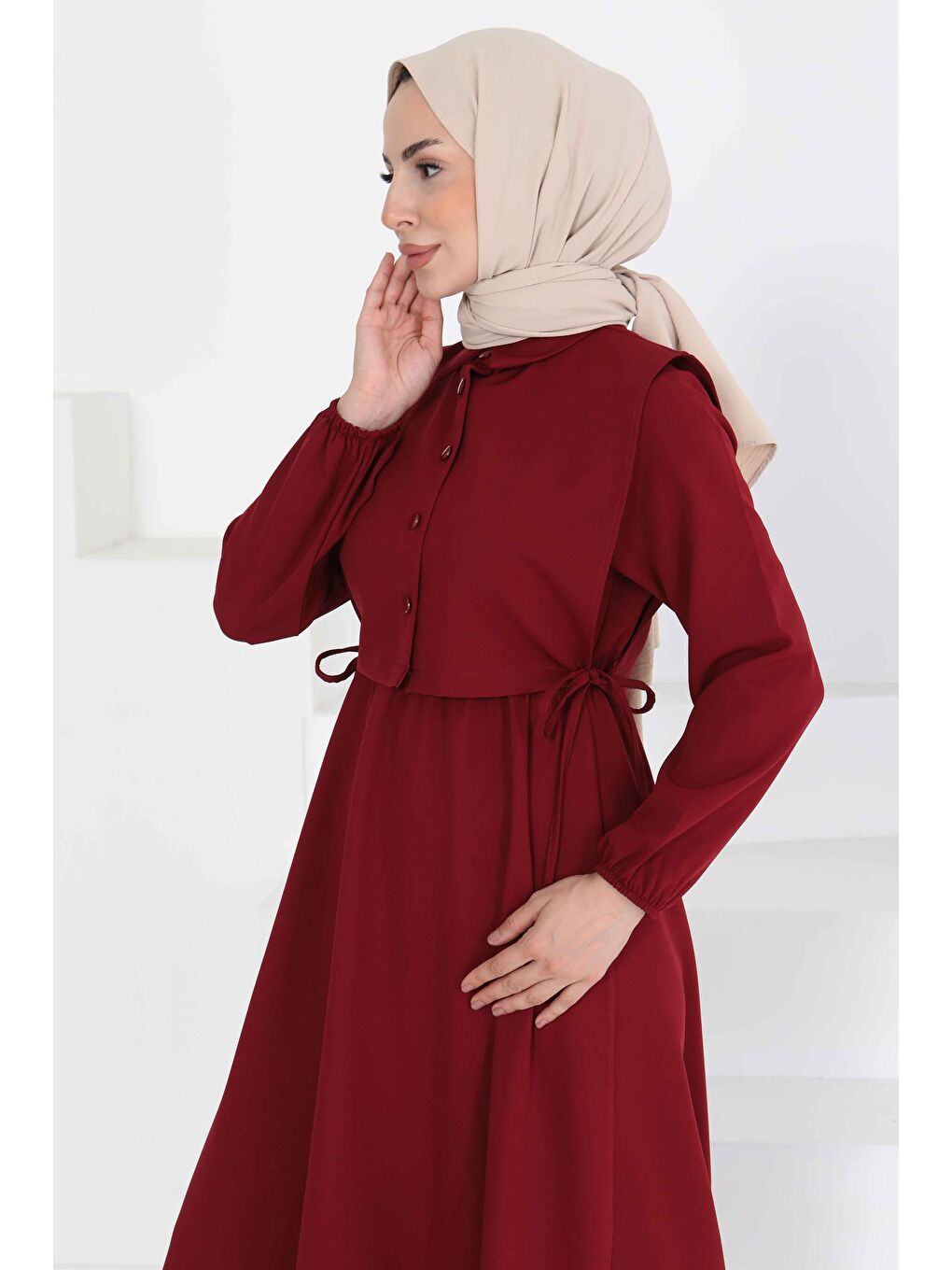 İkili Elbise Takım Bordo - 27184-1