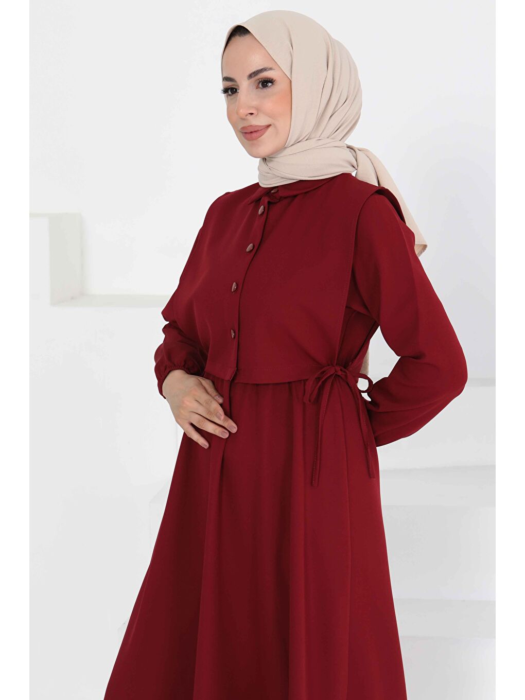 İkili Elbise Takım Bordo - 27184-3