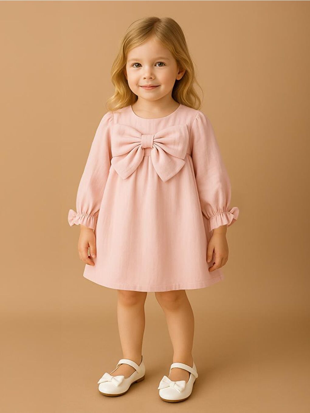 Girls Fiyonklu 2-5 Yaş Elbise - Pembe 4-5 Yaş