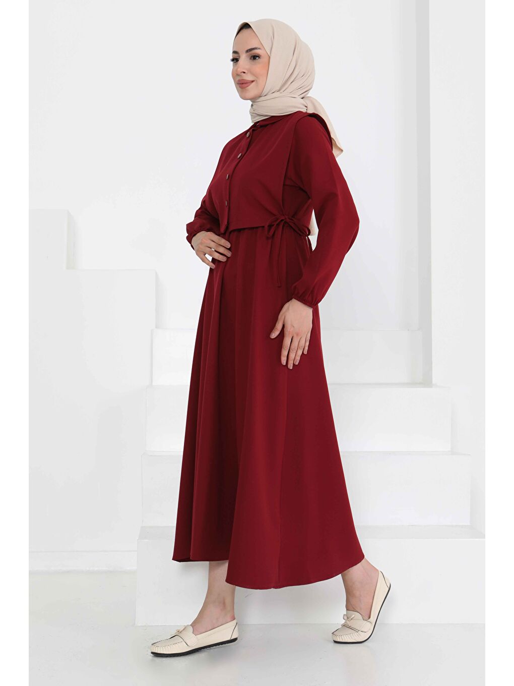 İkili Elbise Takım Bordo - 27184-4