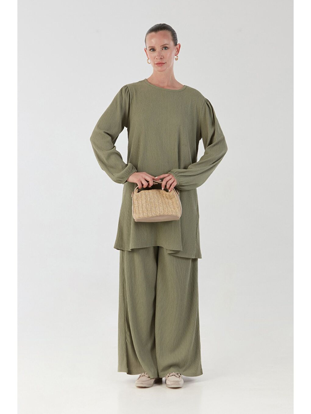 Turkuaz Fullamodest Bürümcük Kumaş 2 Li Takım-2