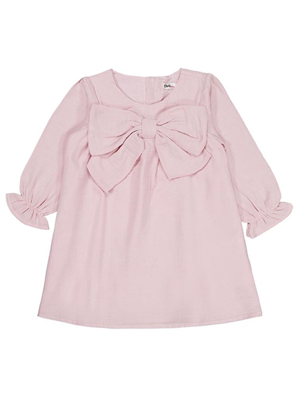 Girls Fiyonklu 2-5 Yaş Elbise - Pembe 4-5 Yaş-1