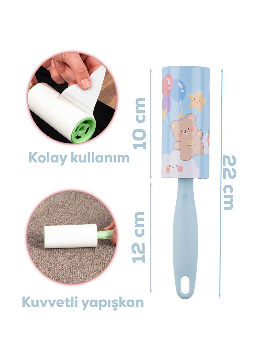 Kedi Köpek Tüy Toplayıcı 1 Adet Aparat + 13 Adet Yedek Rulo 390 Yaprak-1