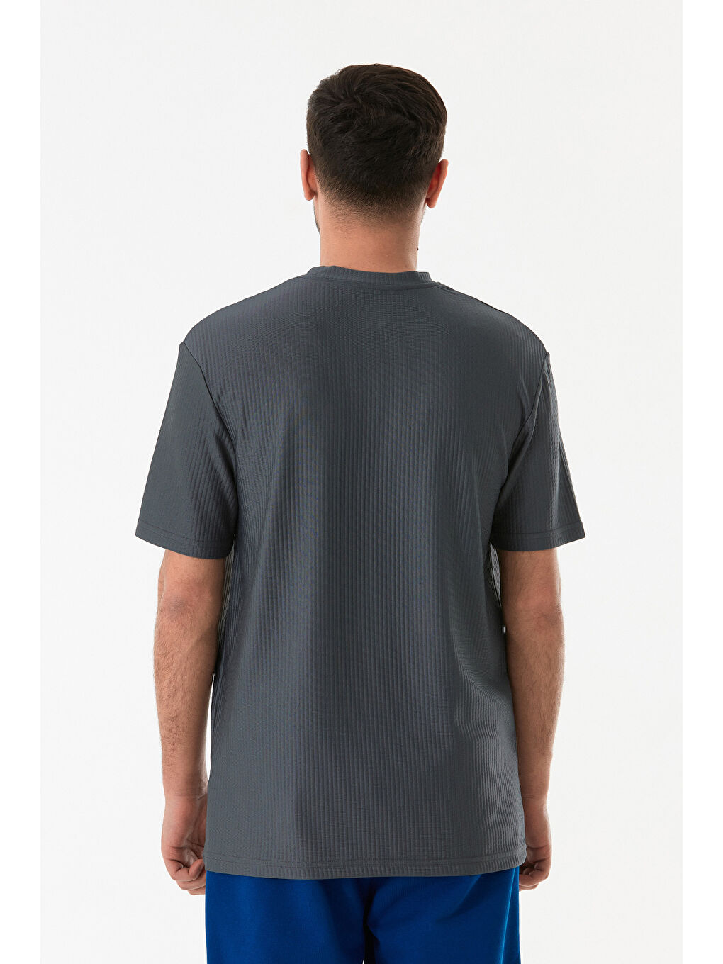 Petrol Jakarlı Bisiklet Yaka Tişört-3