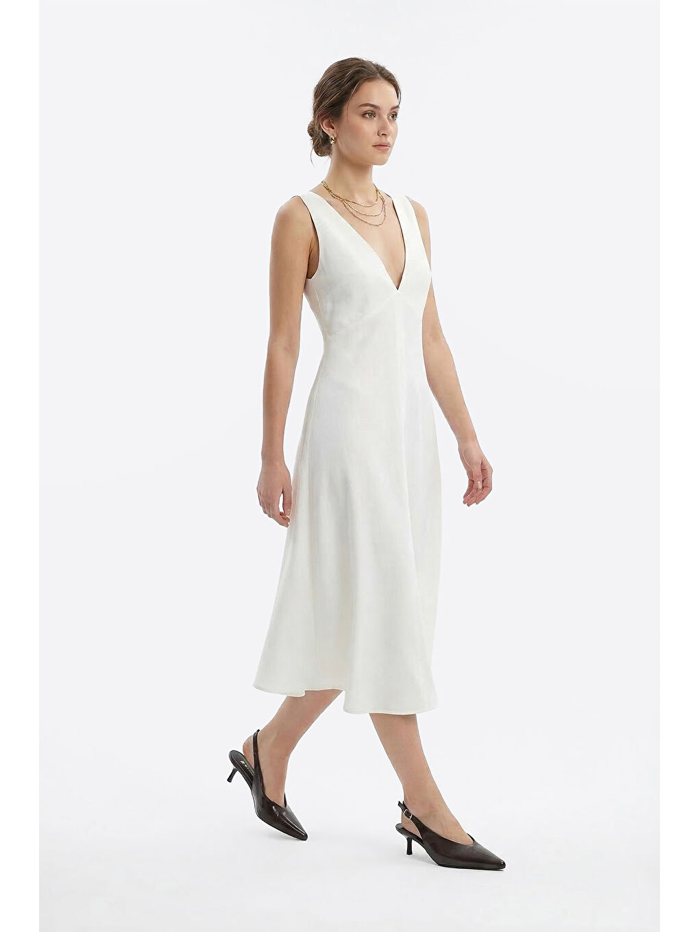 Kahverengi Kadın KAHVERENGİ İnce Topuklu Arkası Açık Ayakkabı-2