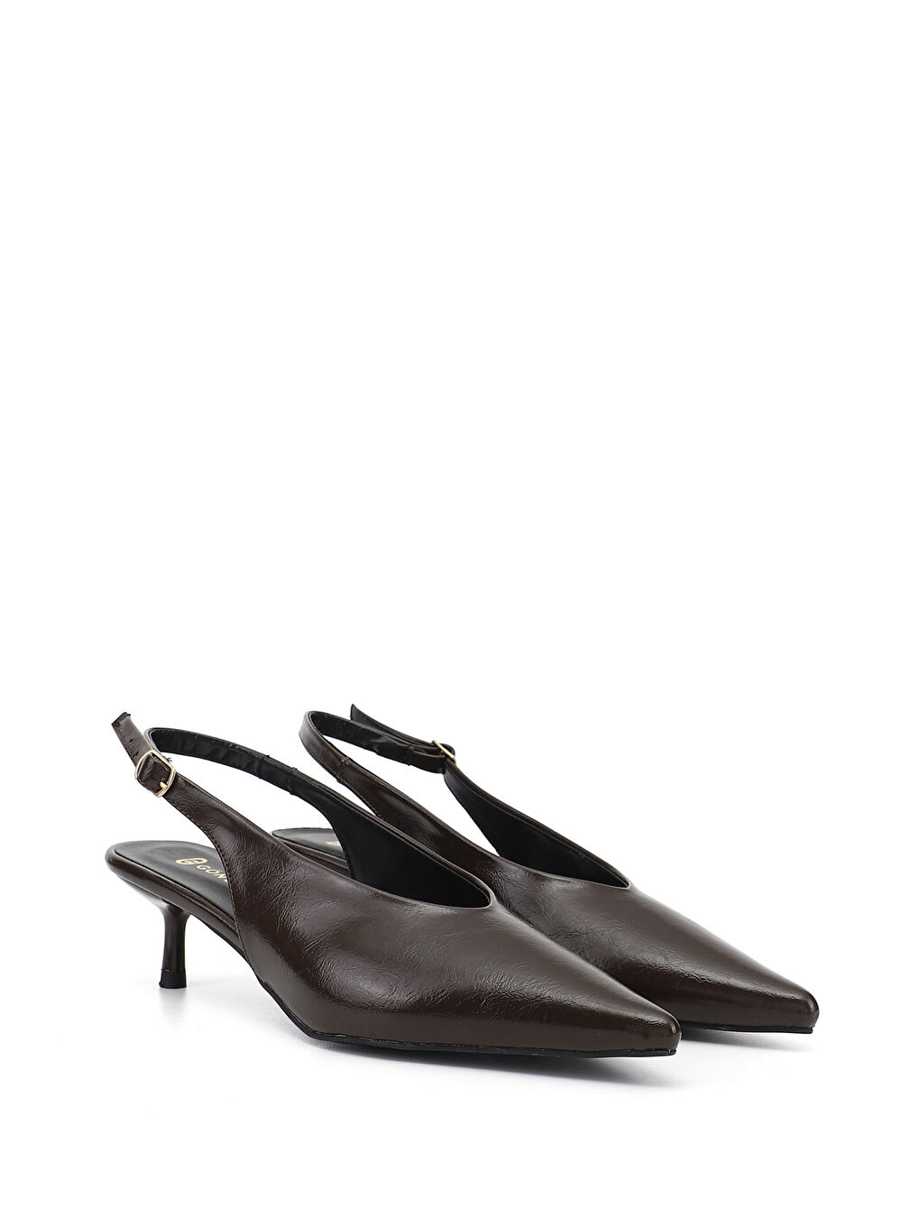 Kahverengi Kadın KAHVERENGİ İnce Topuklu Arkası Açık Ayakkabı-3