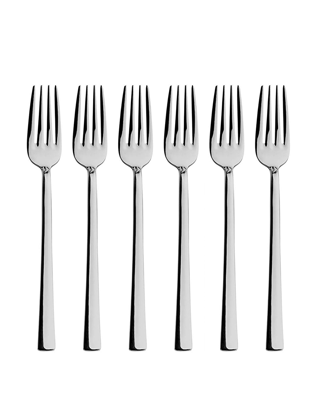 Gri Lüks 6 Parça Gümüş Renk Yemek Çatalı Takımı