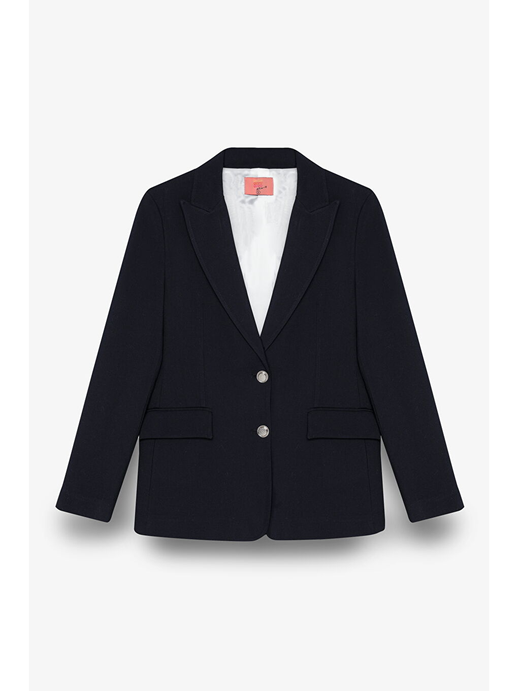 Kapak Cepli Düz Kesim Düğmeli Blazer Ceket Lacivert