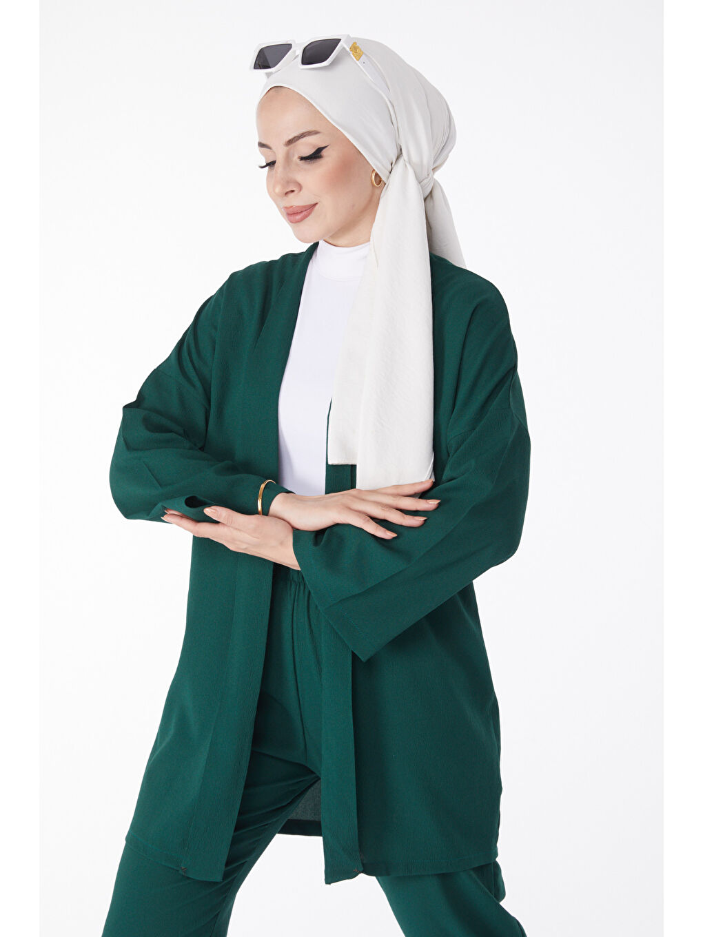 Yeşil Hırka Pantolon İkili Takım Zümrüt - 27115-1