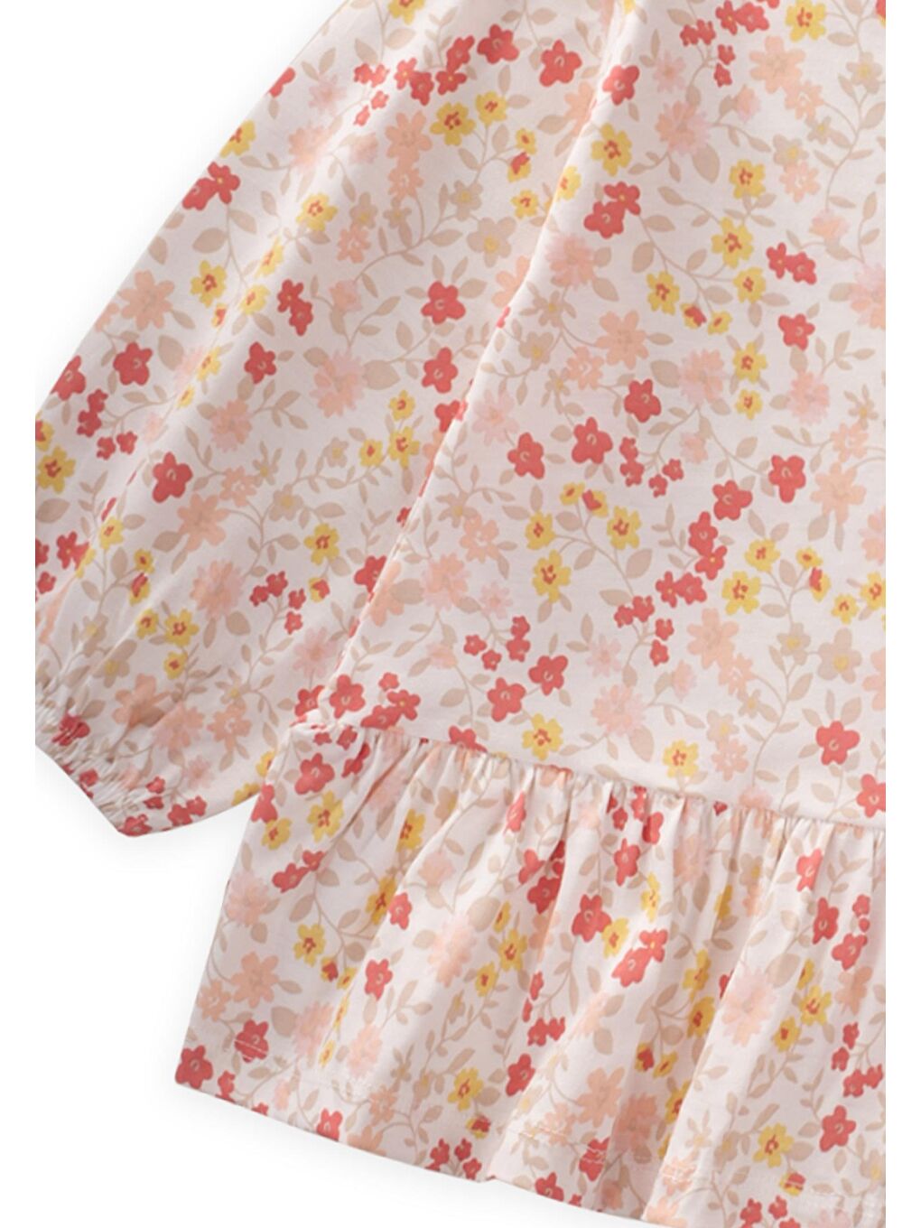 Ekru Kız Çocuk Uzun Kollu Desenli Takım-2