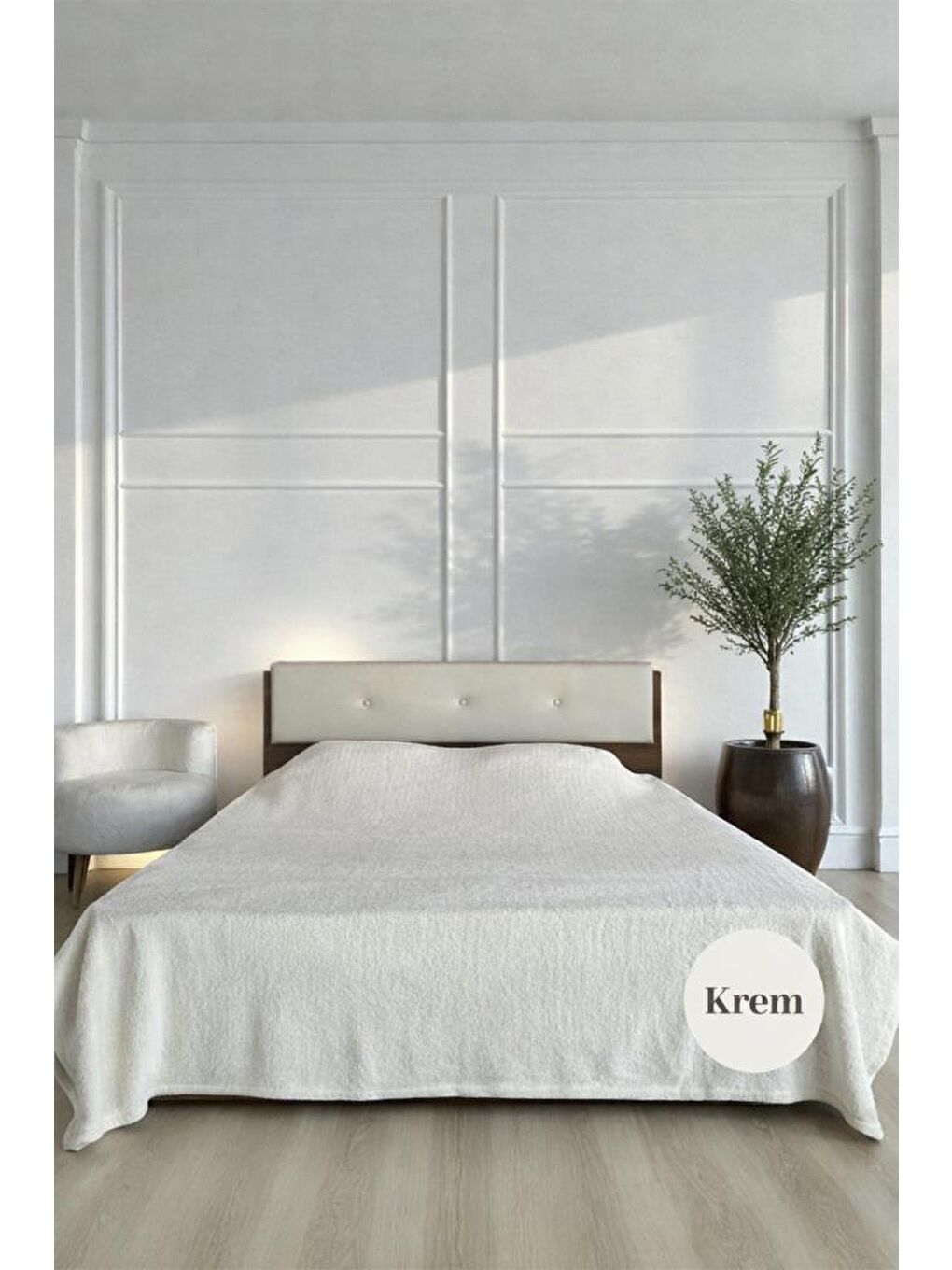 Ekru Welsoft Çift Kişilik Battaniye 200x220 cm Krem