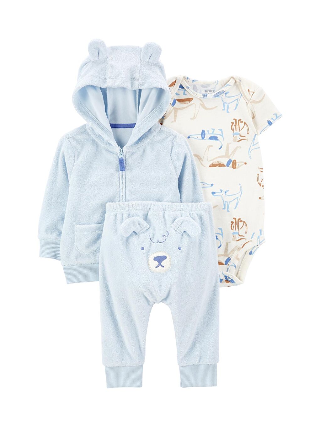 Karışık Erkek Bebek 3'lü Hırkalı Set