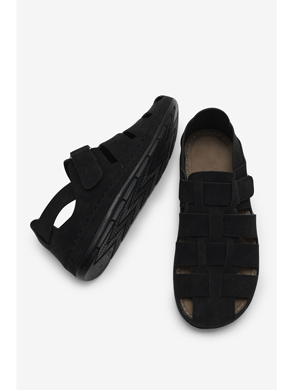 Erkek Siyah Rahat Kalıp Poli Taban Kapalı Sandalet-2