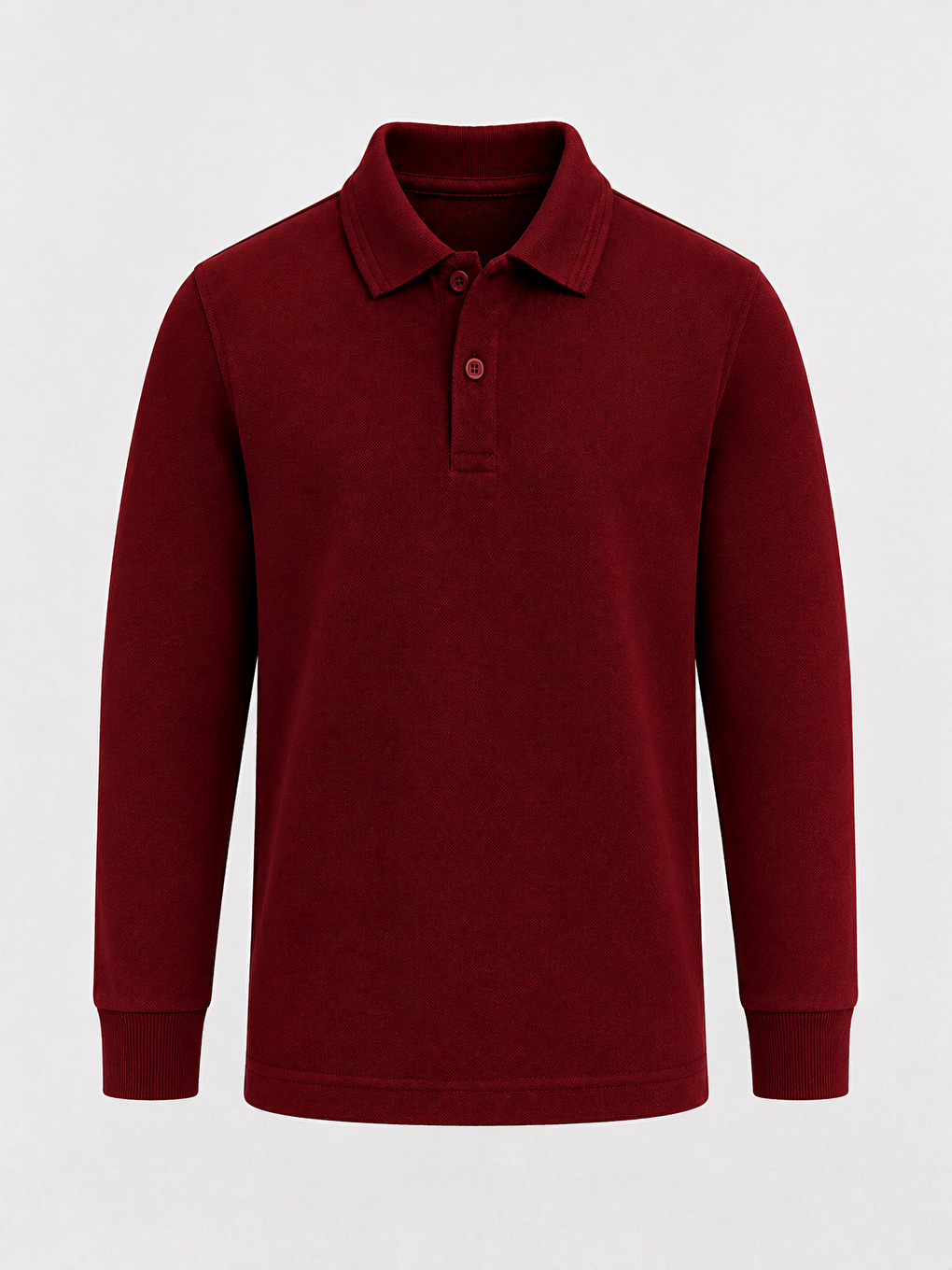Bordo Kids Polo Yaka Basic Uzun Kollu Unisex Erkek Çocuk Tişört-3
