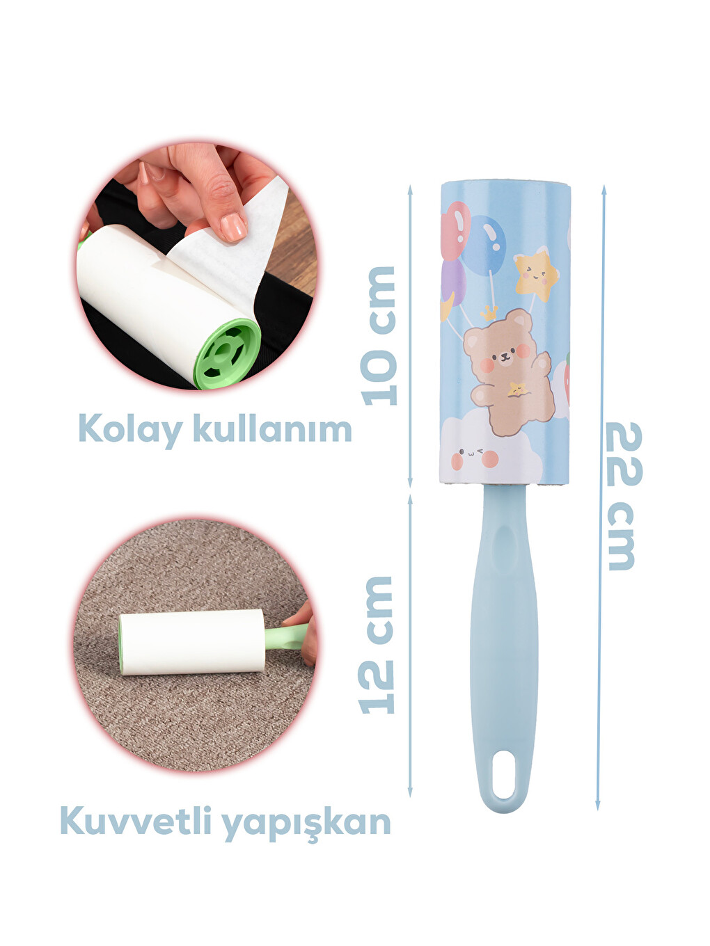 Kedi Köpek Tüy Toplayıcı 1 Adet Aparat + 17 Adet Yedek Rulo 510 Yaprak-2