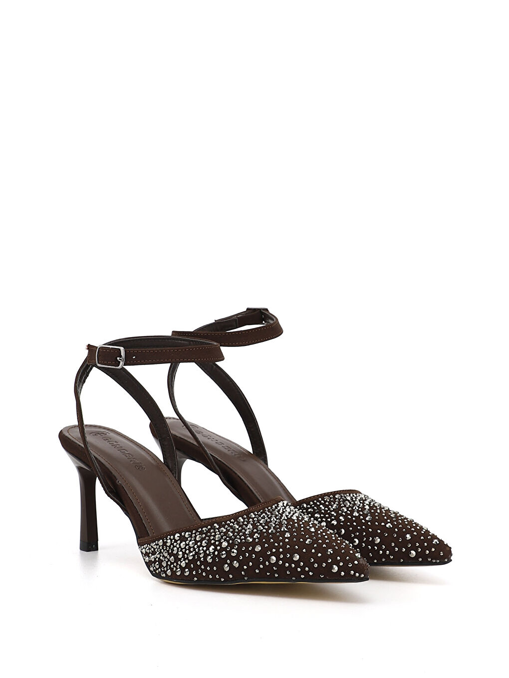 Kahverengi Kadın KAHVERENGİ Bilekten Bağlı İnce Topuklu Ayakkabı-3