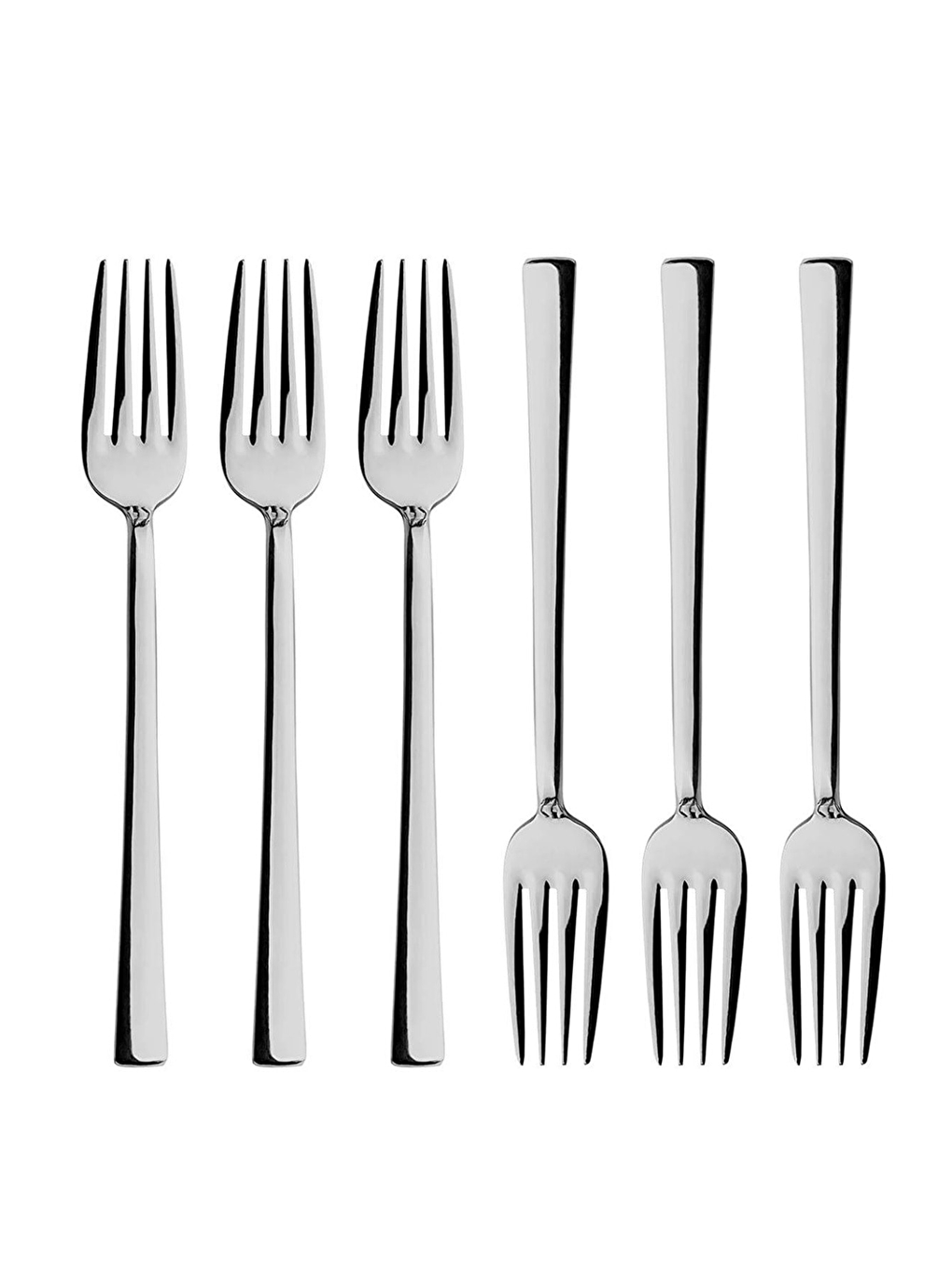 Gri Lüks 6 Parça Gümüş Renk Yemek Çatalı Takımı-2