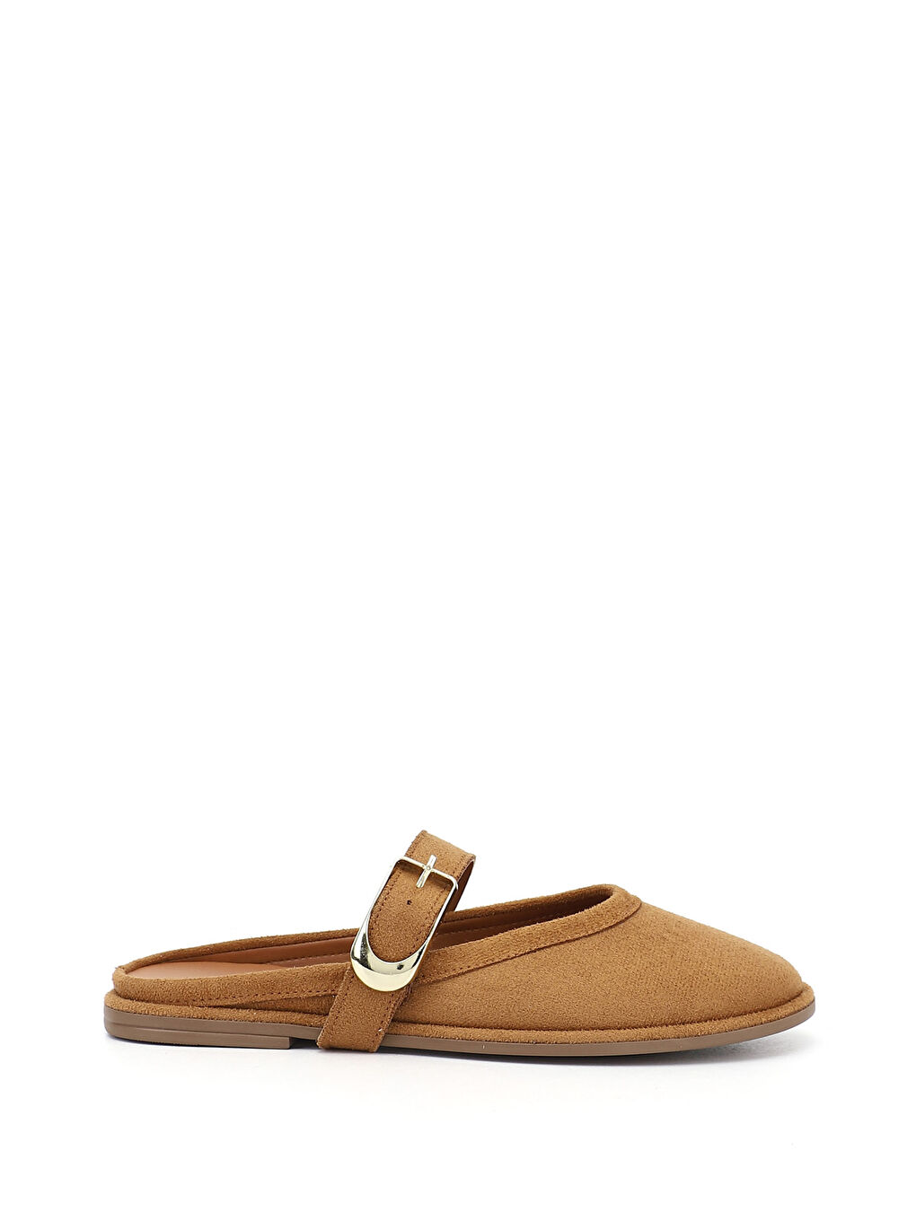 Kahverengi Kadın KAHVERENGİ-TABA Burunu Kapalı Tokalı Terlik