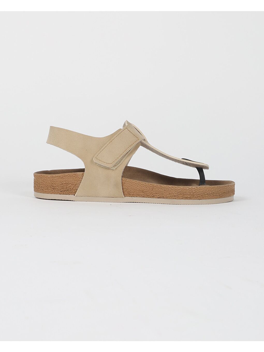 Bej Kadın Yazlık Cırtlı Sandalet - SOLEA-1