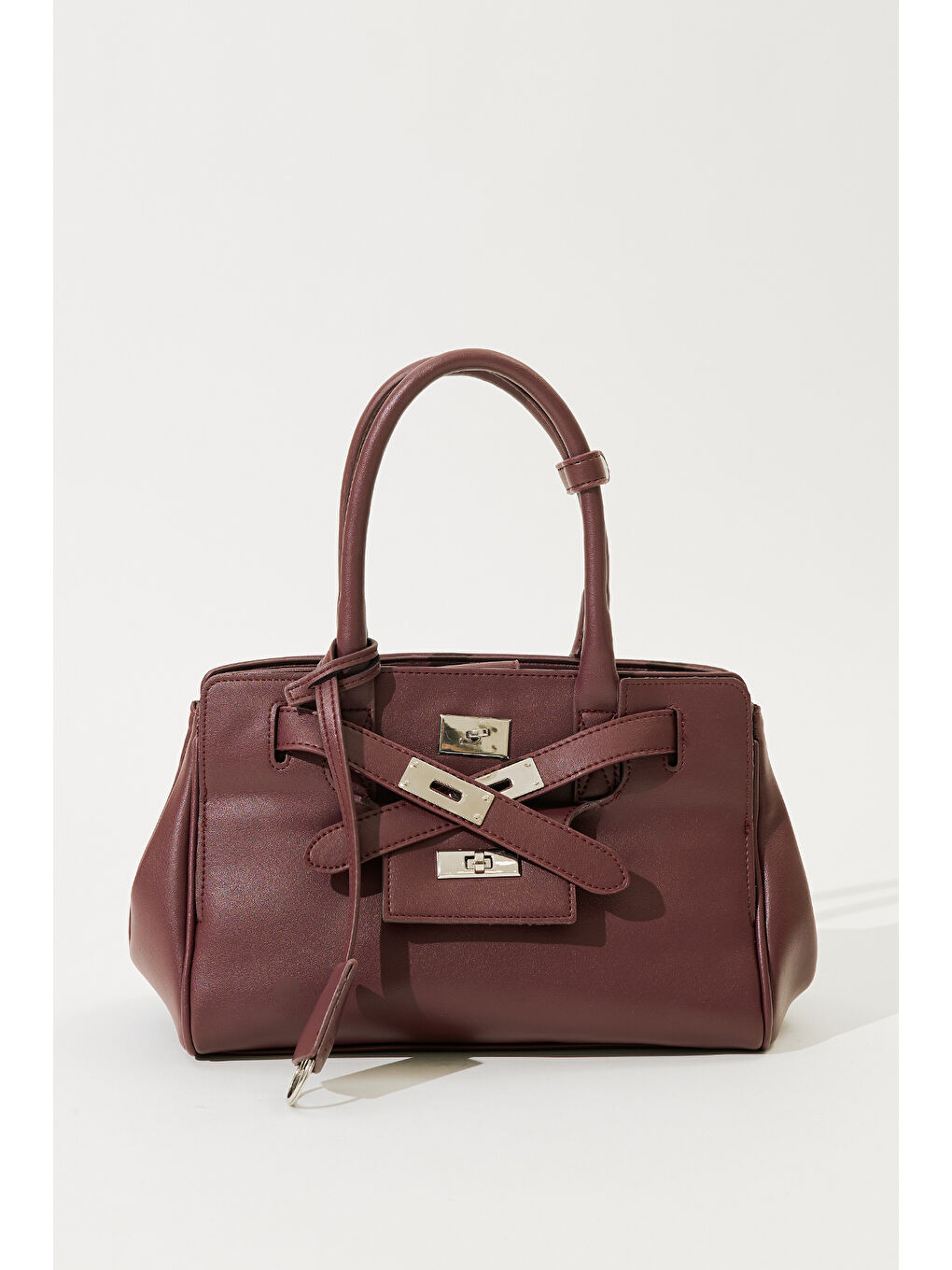 Kırmızı Arte Cepli Çanta Vişne