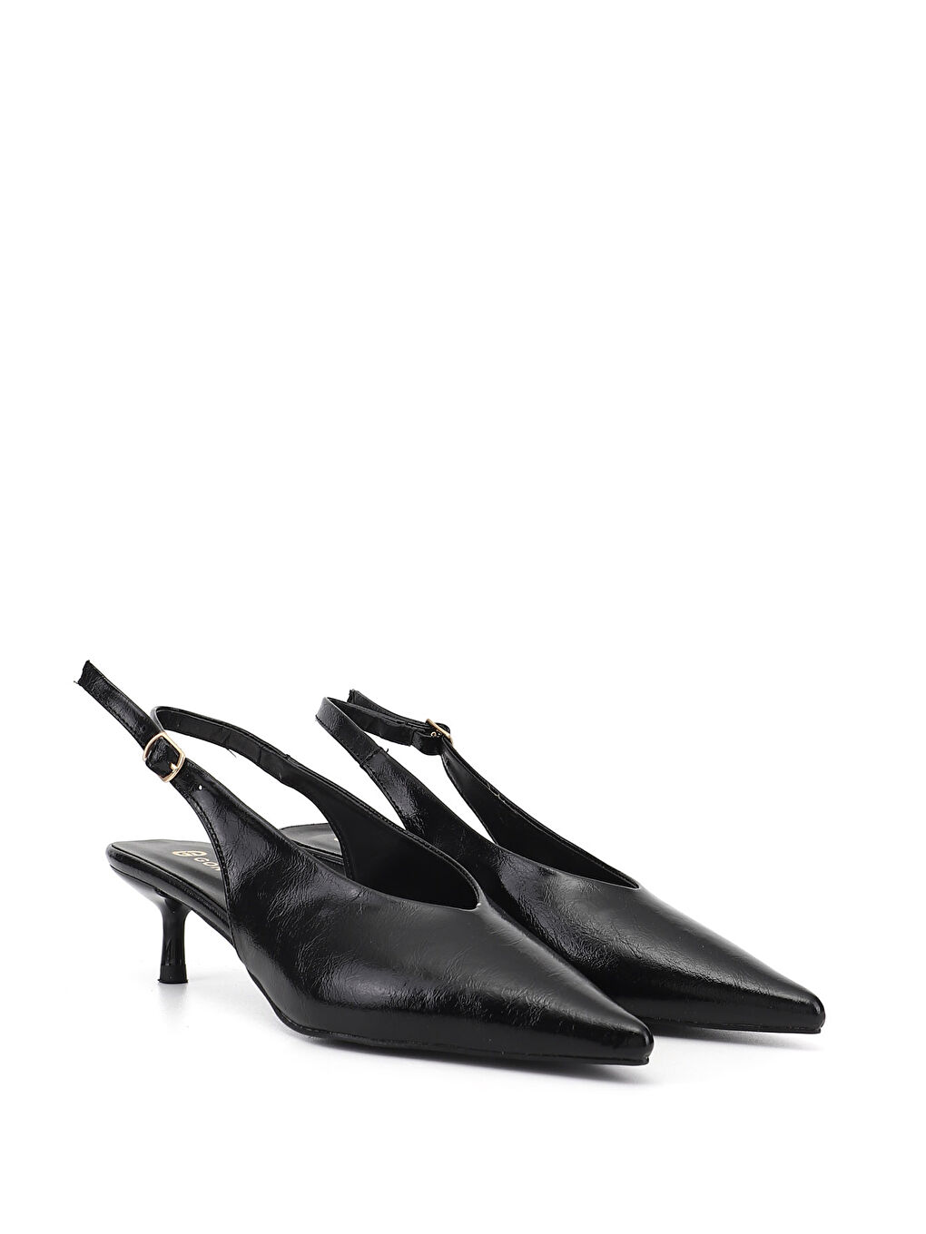 Siyah Kadın SİYAH İnce Topuklu Arkası Açık Ayakkabı-2