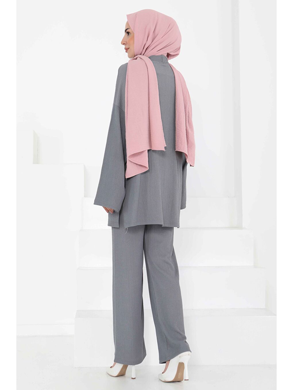 Cepli Kimono Takım Gri - 27131-6