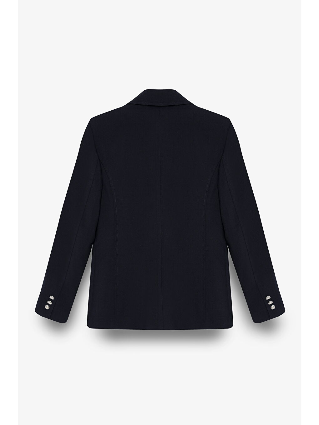 Kapak Cepli Düz Kesim Düğmeli Blazer Ceket Lacivert-2