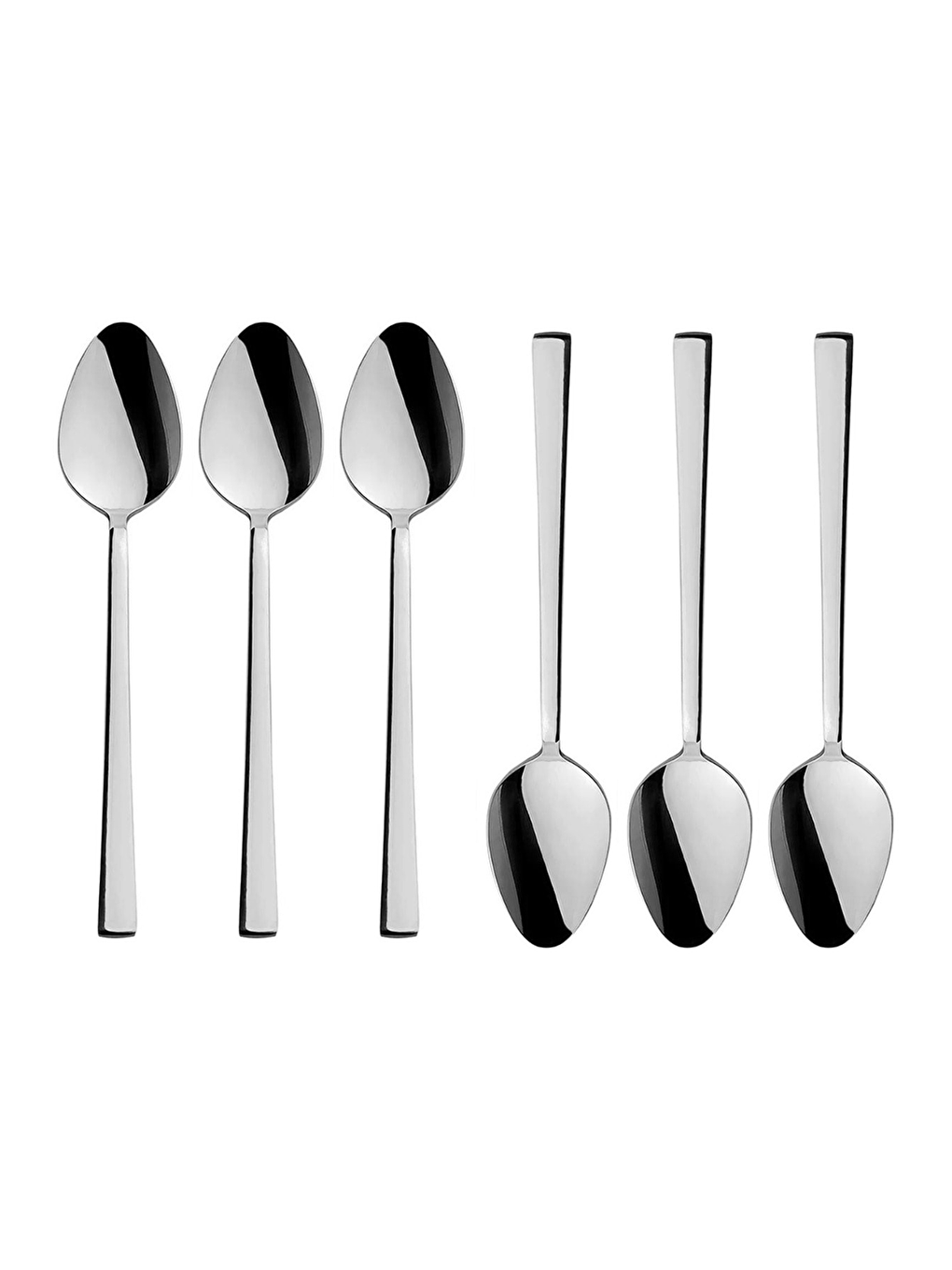 Gri Lüks 6 Parça Gümüş Renk Yemek Kaşığı Seti-1