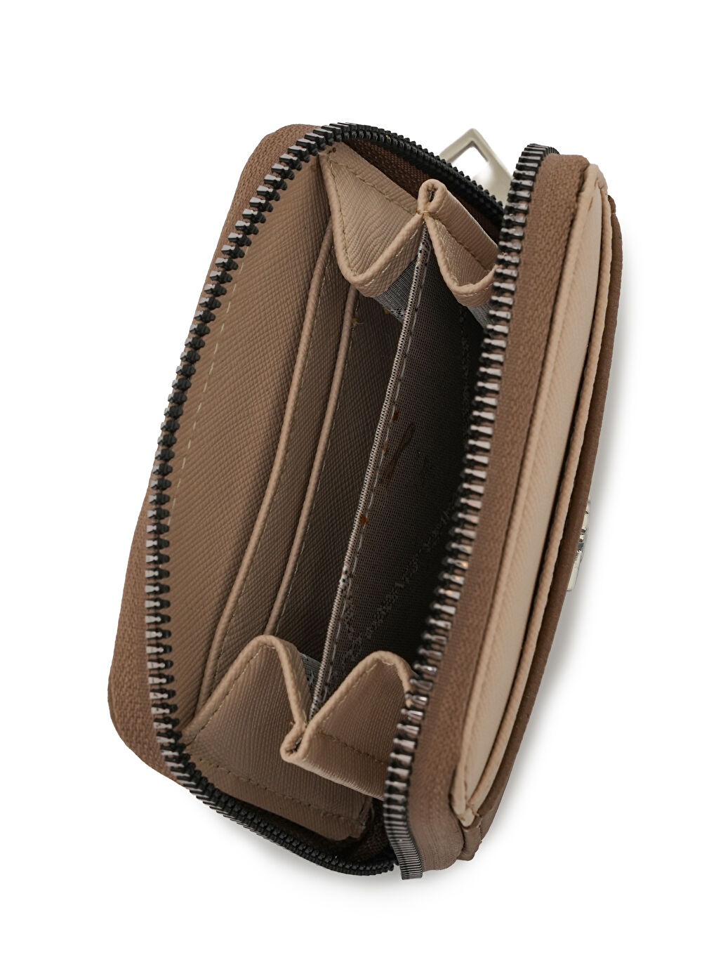 Bej Kartlık Bölme Detaylı Mini Cüzdan CZ100-1-4
