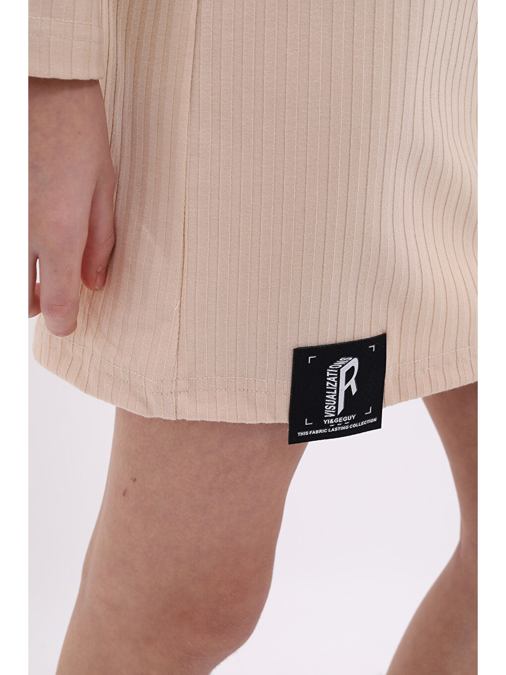 Bej Kız Çocuk Elbise-4