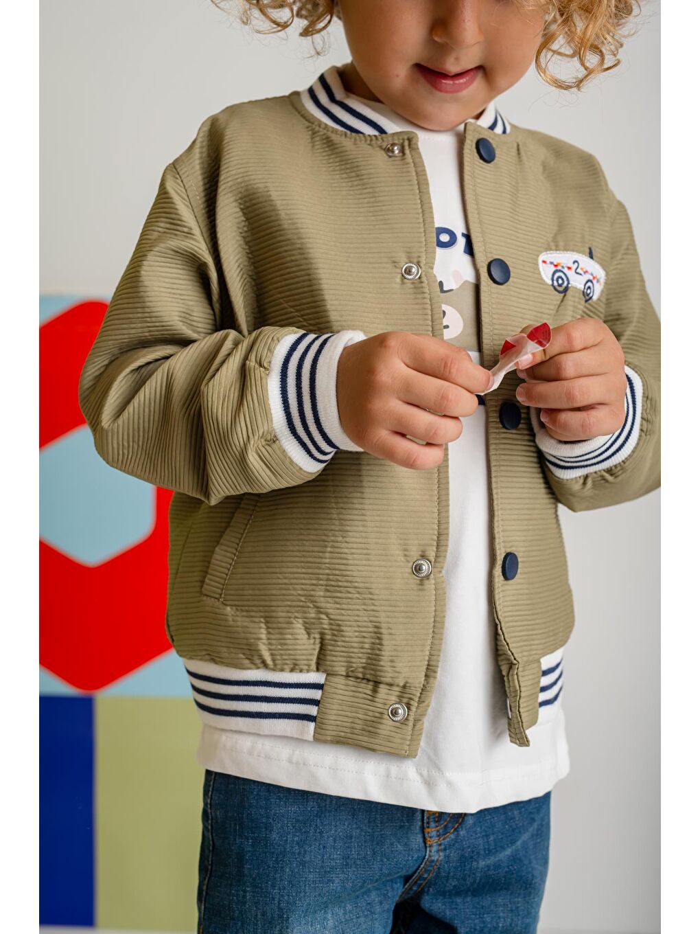 Erkek Çocuk Montlu Üçlü Takım - Haki-4