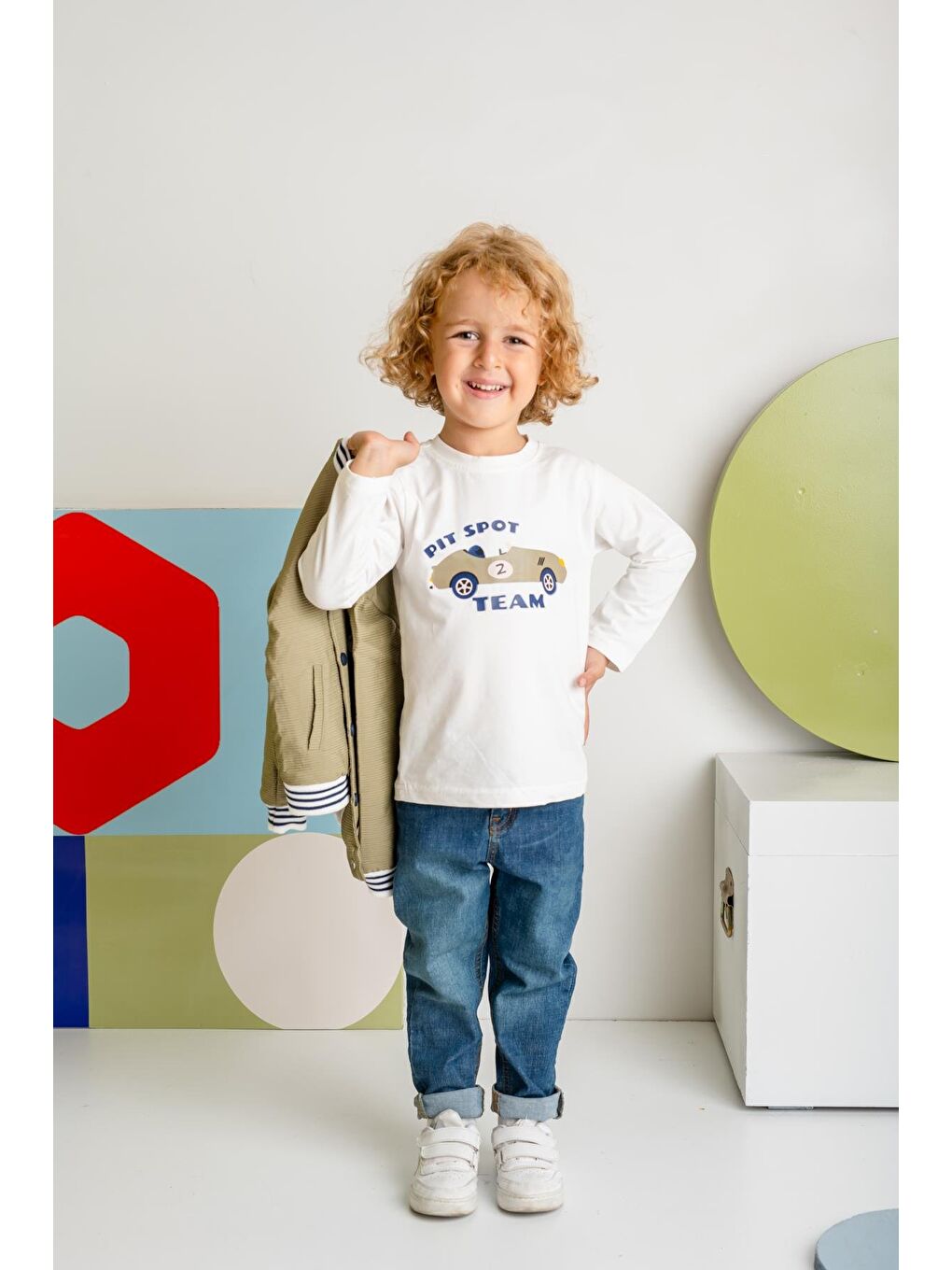 Erkek Çocuk Montlu Üçlü Takım - Haki-5