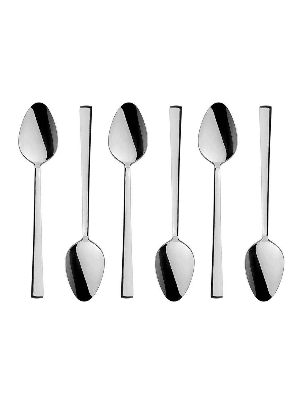 Gri Lüks 6 Parça Gümüş Renk Yemek Kaşığı Seti-2