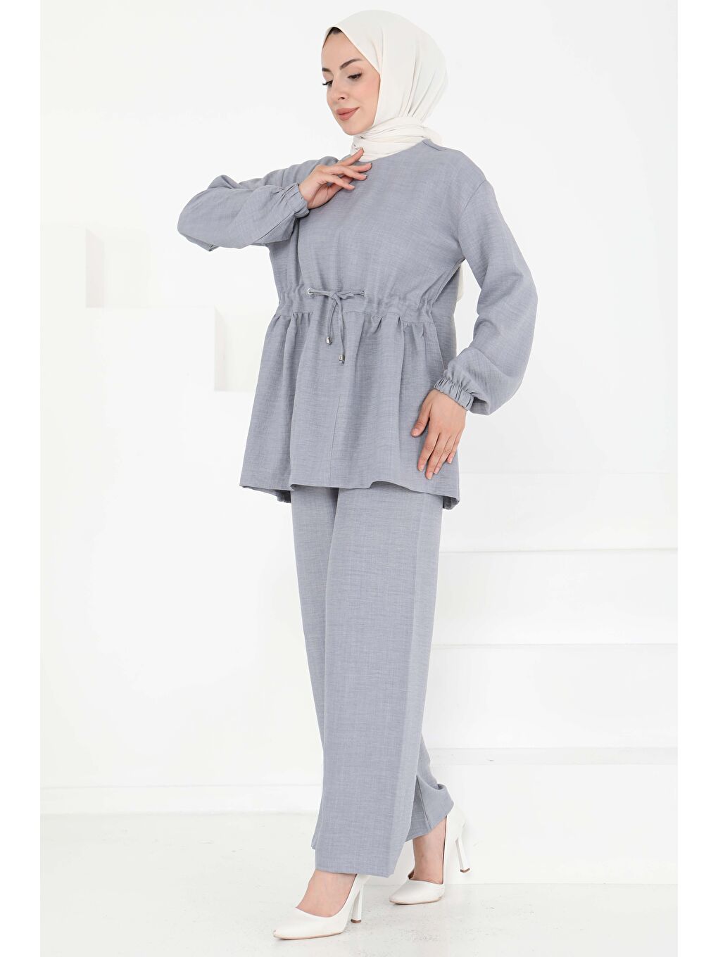 Bağlamalı İkili Takım Gri - 27196-3
