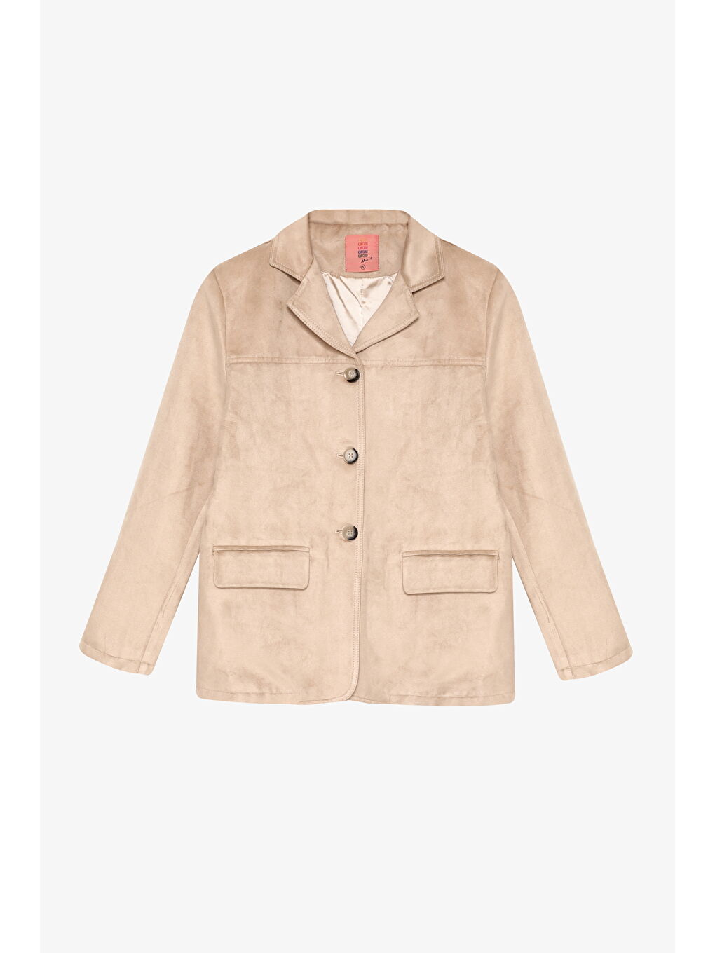 Kapak Cepli Süet Görünümlü Blazer Ceket Bej-1
